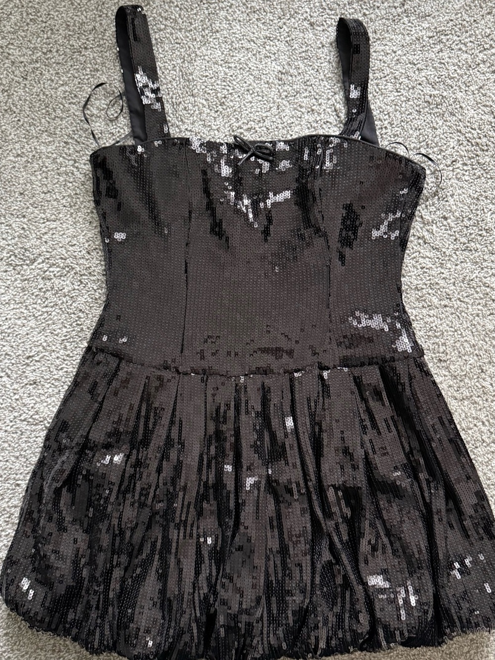 Wayf Black Sequin Mini Dress